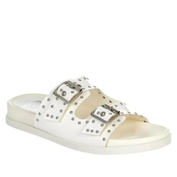 VINCE Camuto "Pavey" 2-band studded slide sandals Women size 8 Buckles - Picture 1 of 8